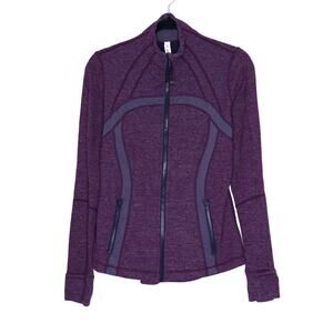 LULULEMON RARE Define Jacket Soft Mini Check Black Swan Heathered Plum Women's 8